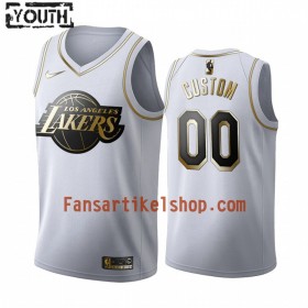 NBA Los Angeles Lakers Trikot Benutzerdefinierte Nike 2019-2020 Weiß Golden Edition Swingman - Kinder